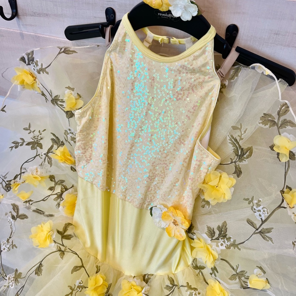 Revolution Dancewear Beautiful Day yellow ballet tutu costume, LC, recital - Picture 4 of 7